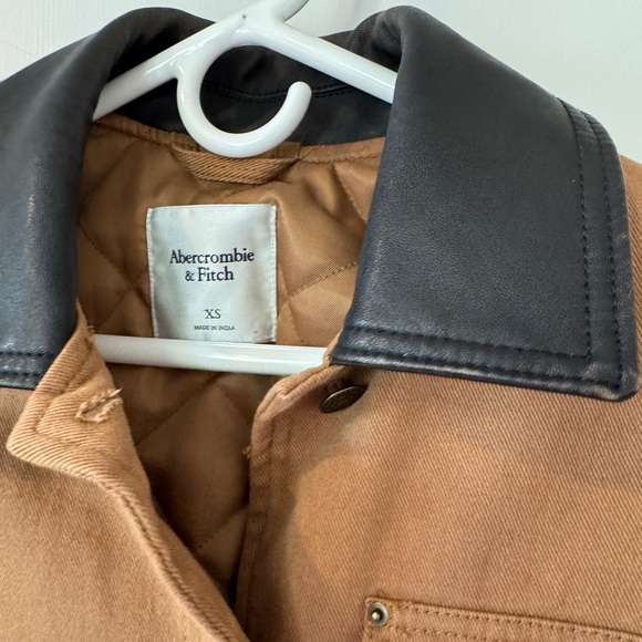 Abercrombie & Fitch Workwear Jacket XS Twill Utility Button Front Tan - Picture 8 of 12